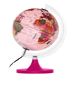 GLOBO TERRESTRE 21CM ROSA C/LED