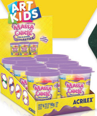 MASSA CHICLE C/ 6 CORES SORTIDOS 07615