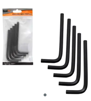 CHAVES HEX PRETAS 5 PEÇAS-6MM BFH2817