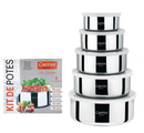 KIT DE 5 POTES INOX C/ TAMPA CRS-2570