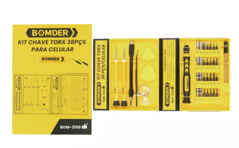 KIT CHAVE TORX 38 PCS P/ CELULAR BOM-3109